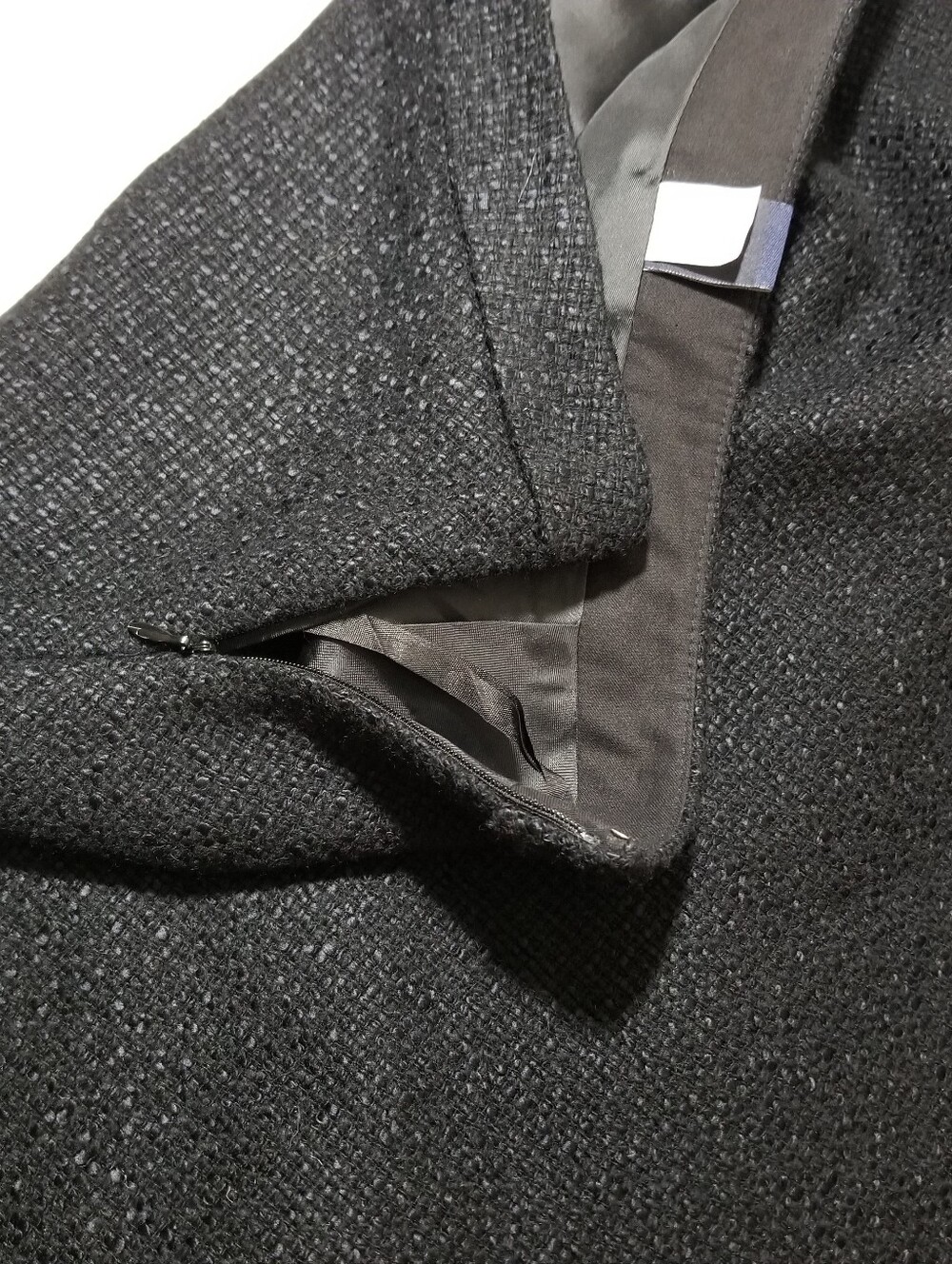 Gap Black Wool Blend A-Line Skirt Size 6 Velvet Trim - Picture 4 of 6